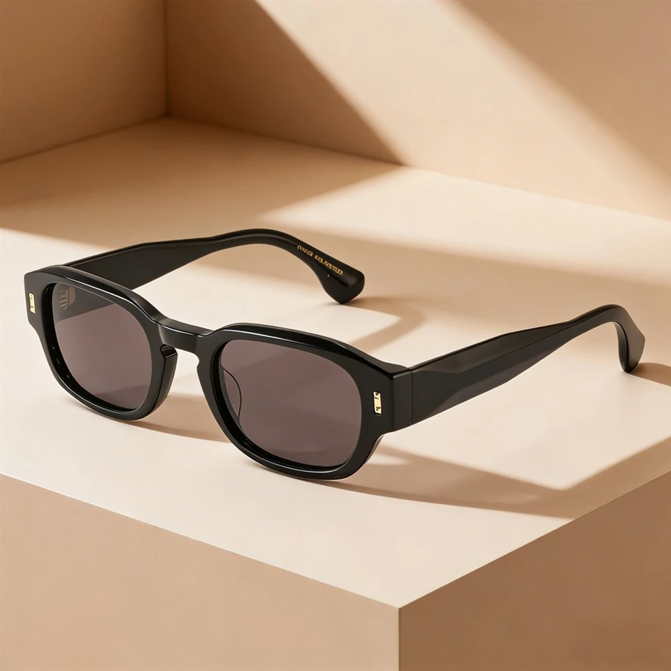 Oval Frame Acetate Sunglasses